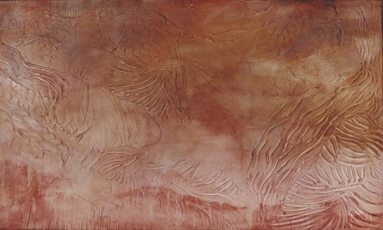 Wall Art Garda Rust - mural z motywem faktur linii