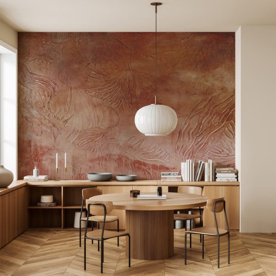 Wall Art Garda Rust - mural z motywem faktur linii