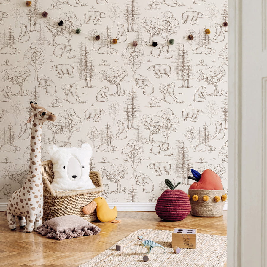 Wall Art Orso - mural z motywem drzew i niedźwiedzi