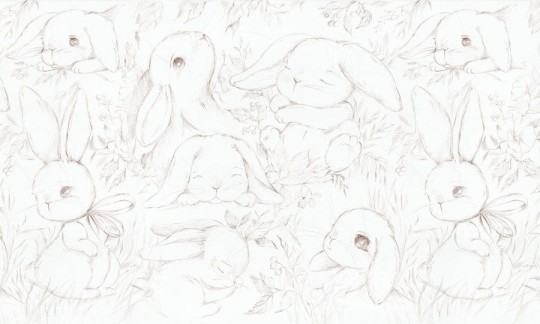 Wall Art Fluffy - mural z motywem zajączków