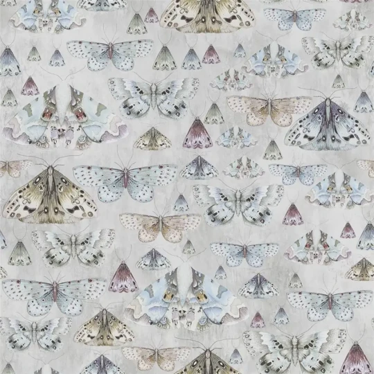 Designers Guild PDG713/02 Jardin Des Plantes Issoria Zinc - tapeta z motywem ciem