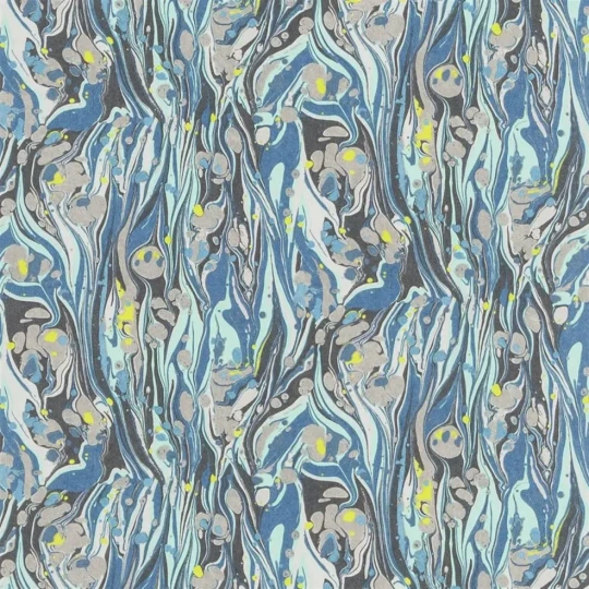 Designers Guild PDG715/02 Jardin Des Plantes Plain  & Textured II DELAHAYE - COBALT - tapeta z motywem marmuru