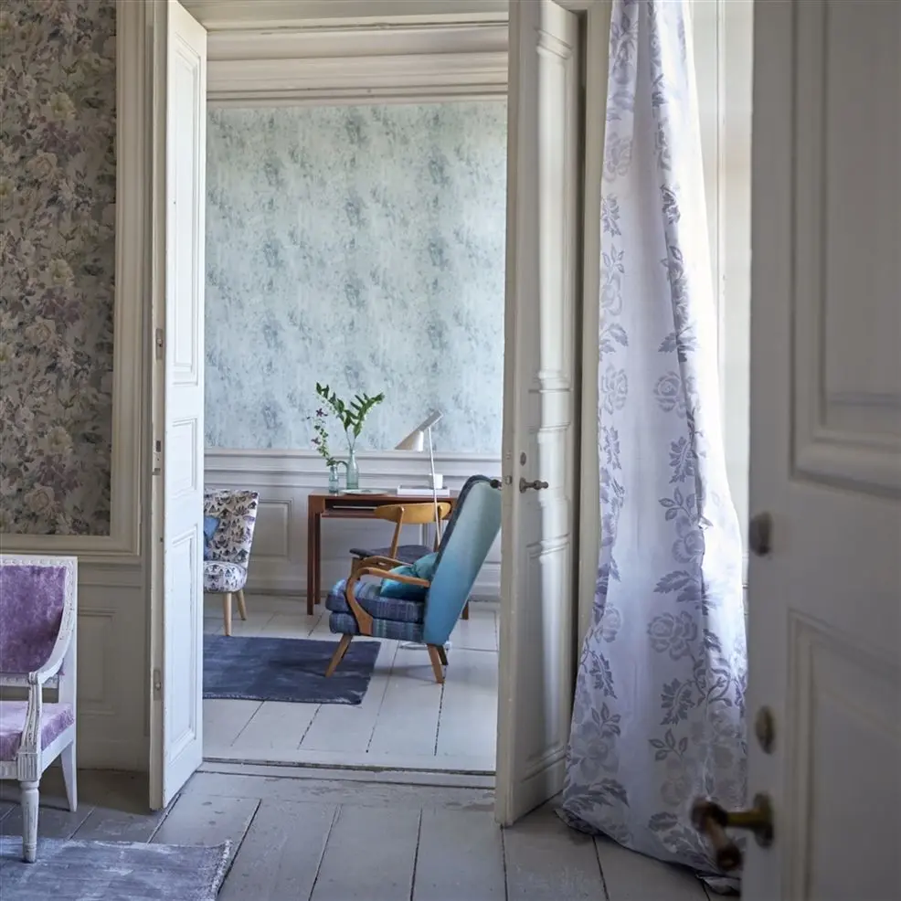 Designers Guild PDG716/02 Jardin Des Plantes Plain  & Textured II MICHAUX - ECRU - tapeta z motywem postarzanej ściany z betonu