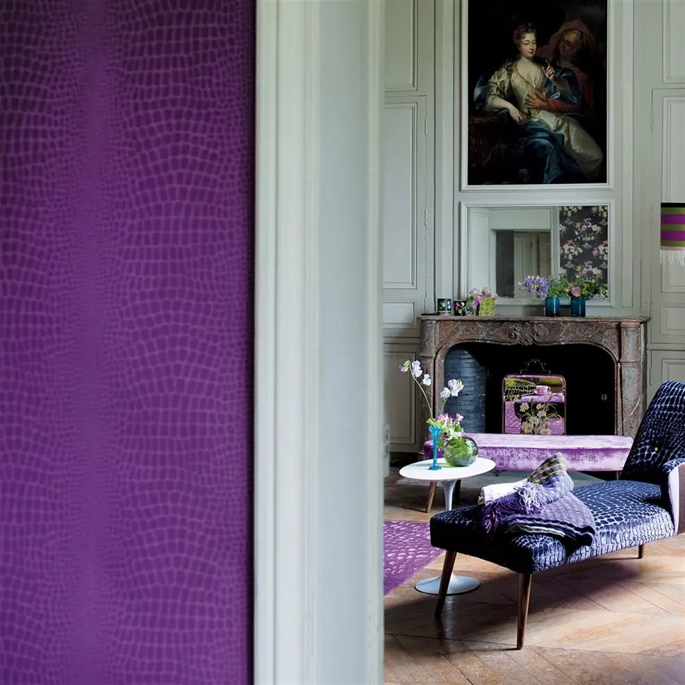 Designers Guild P544/07 Naturally III PIETRA - COCOA - tapeta z motywem skóry węża