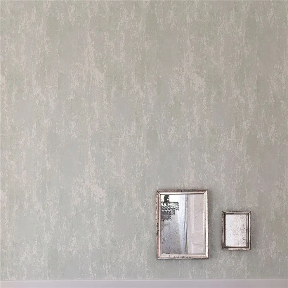 Designers Guild P555/02 Naturally III AJANTA - LINEN - tapeta z motywem postarzanej ściany z betonu