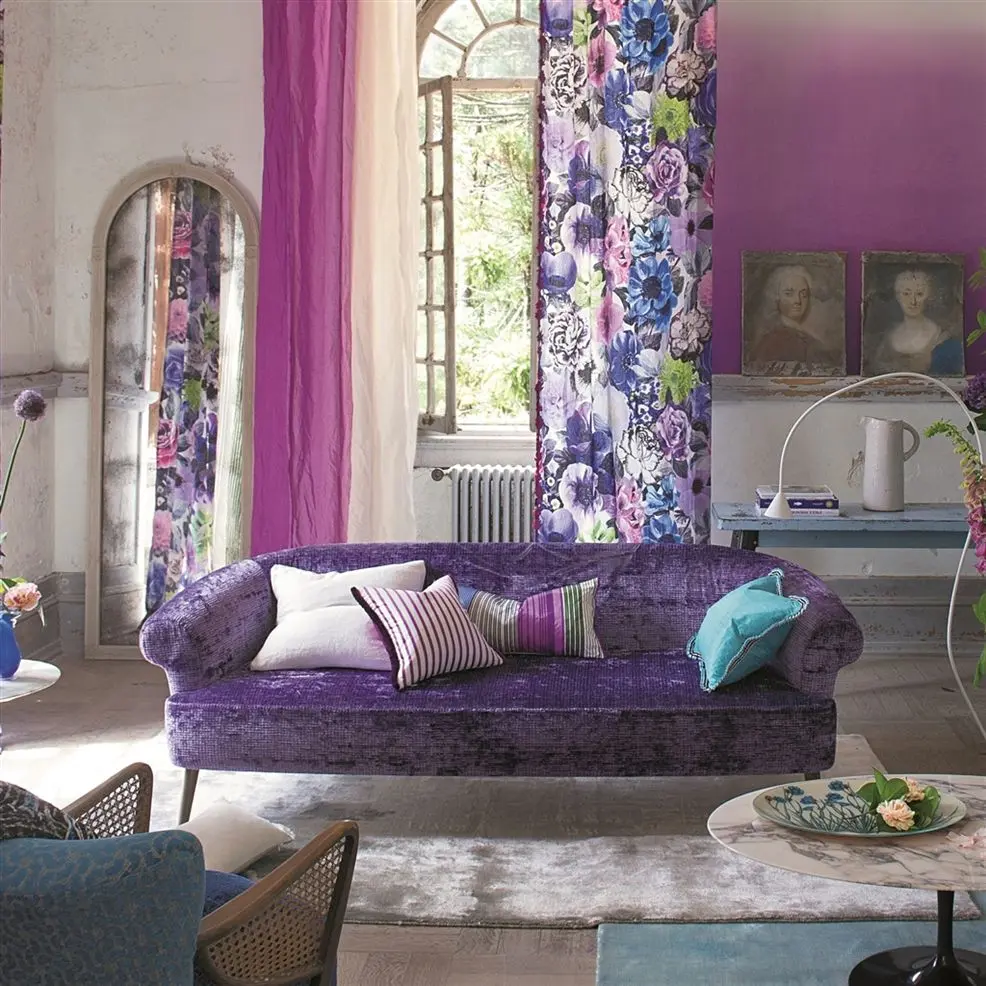 Designers Guild P600/06 Contarini SARAILLE - FUCHSIA - mural z motywem tła ombree