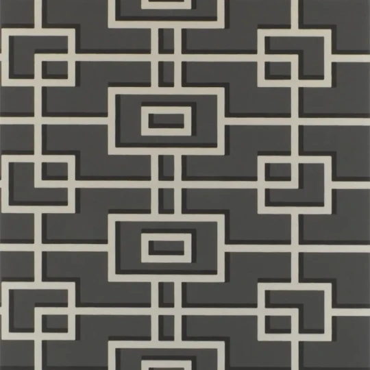 Designers Guild P533/05 Patterned RHEINSBERG - Noir - tapeta z motywem kratki