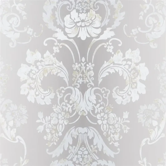 Designers Guild P619/04 Patterned Kashgar Platinum - tapeta z motywem adamaszku