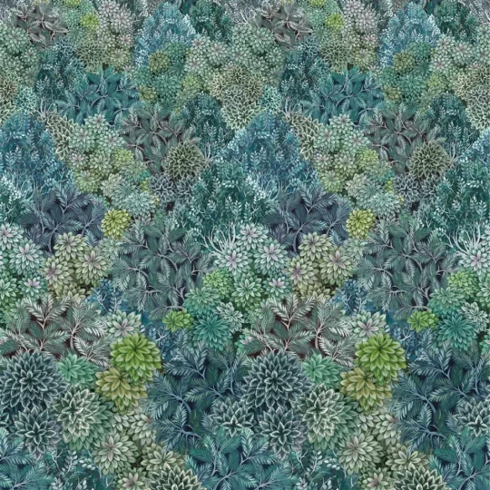 Designers Guild PDG1135/02 Scenes & Murals II MADHYA AZURE - mural z motywem drzew