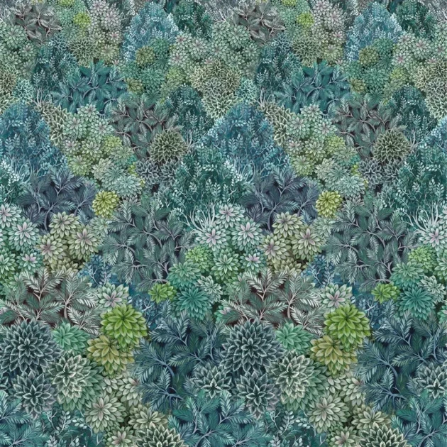 Designers Guild PDG1135/02 Scenes & Murals II MADHYA AZURE - mural z motywem drzew