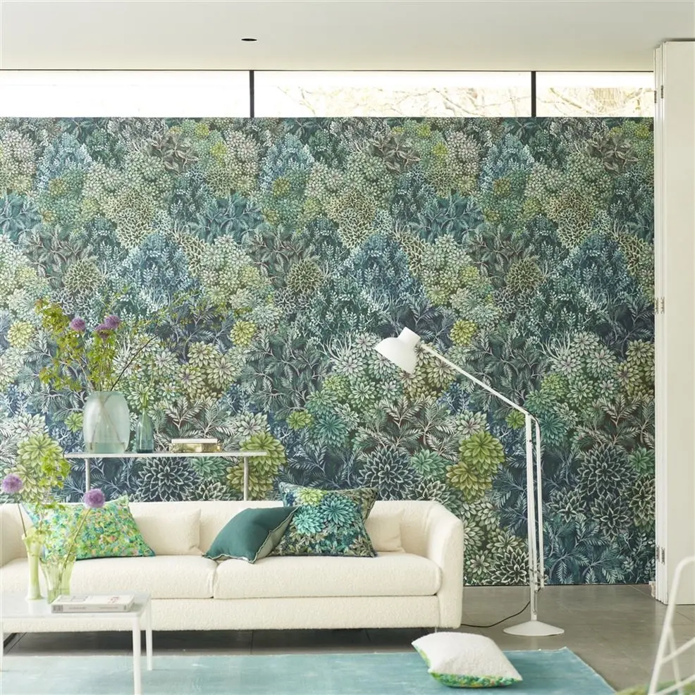 Designers Guild PDG1135/02 Scenes & Murals II MADHYA AZURE - mural z motywem drzew