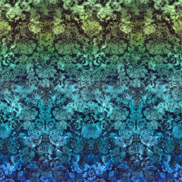 Designers Guild PDG1139/03 Scenes & Murals II TARBANA DAMASK MIDNIGHT - mural z motywem adamaszku