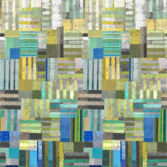 Designers Guild PDG1140/03 Scenes & Murals II ACHARA AZURE - mural z motywem geometrycznych pasków