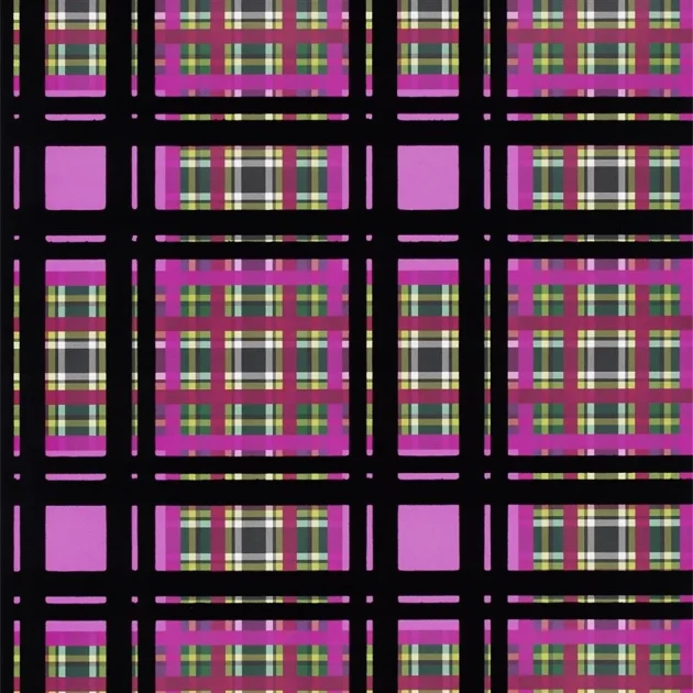 Designers Guild PDG1143/01 Scenes & Murals II CHENNAI Fuchsia - tapeta z motywem kraty
