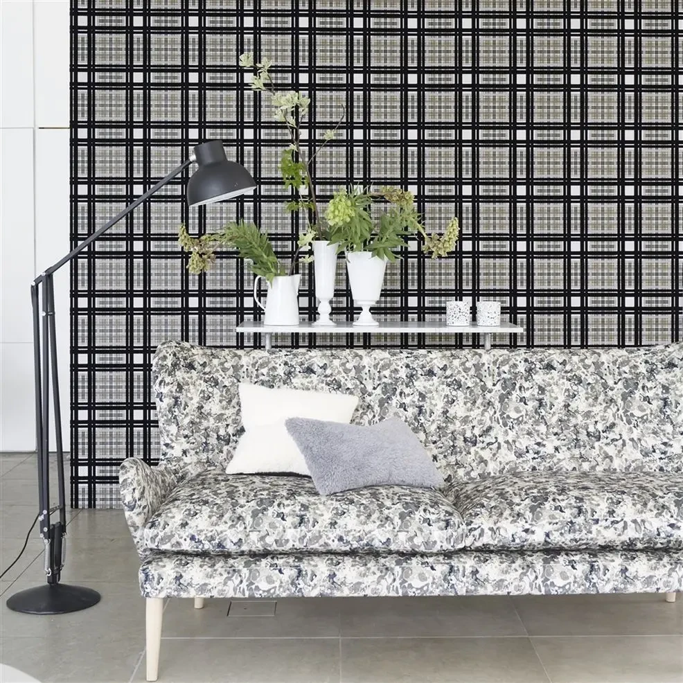 Designers Guild PDG1143/04 Scenes & Murals II CHENNAI Birch - tapeta z motywem kraty