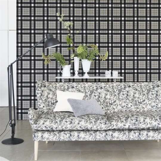Designers Guild PDG1143/04 Scenes & Murals II CHENNAI Birch - tapeta z motywem kraty