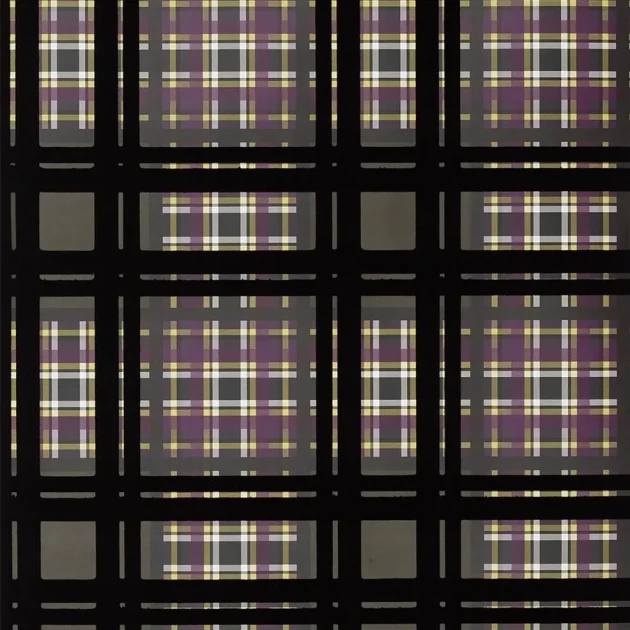 Designers Guild PDG1143/05 Scenes & Murals II CHENNAI Chocolate - tapeta z motywem kraty
