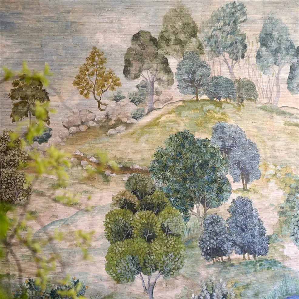Designers Guild PDG1144/01 Scenes & Murals II BANDIPUR SKY - mural z motywem drzew, rzeki i łąki