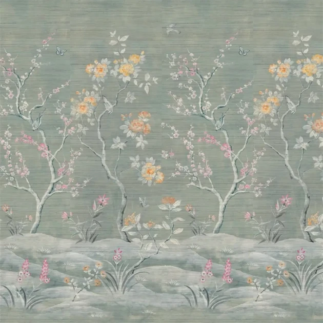 Designers Guild PDG1145/01 Scenes & Murals II MANOHARI GRASSCLOTH Blossom - mural z motywem drzew