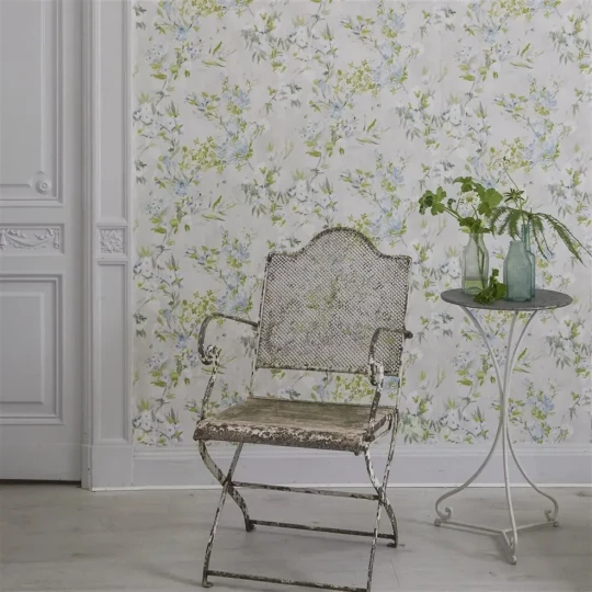 Designers Guild PDG1024/01 Flowers FAIENCE SKY - tapeta z motywem kwiatów