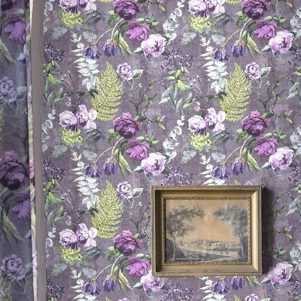Designers Guild PDG678/02 Flowers Tulipani Amethyst - tapeta z motywem kwiatów