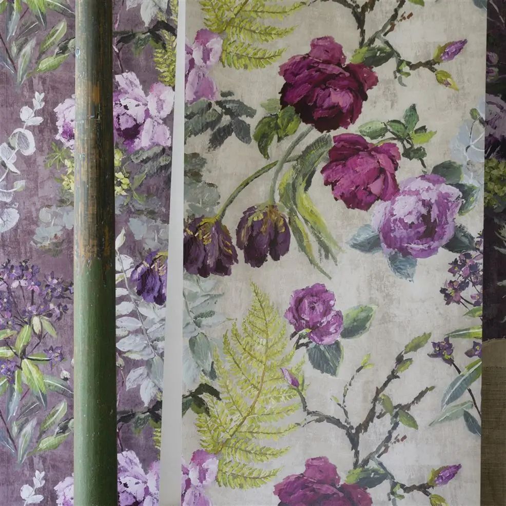 Designers Guild PDG678/03 Flowers Tulipani Linen - tapeta z motywem kwiatów