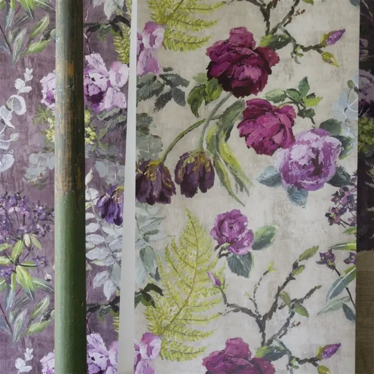 Designers Guild PDG678/03 Flowers Tulipani Linen - tapeta z motywem kwiatów