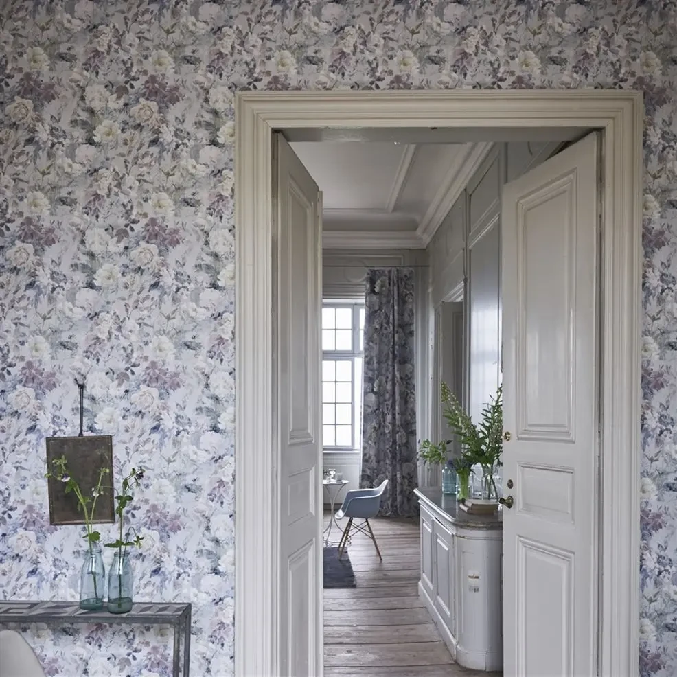 Designers Guild PDG712/01 Flowers Marianne Fuchsia - tapeta z motywem akwarelowych kwiatów