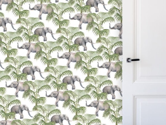 BN 200392 Creative Lab Amsterdam Elephants & Palms - mural z motywem palm i słoni
