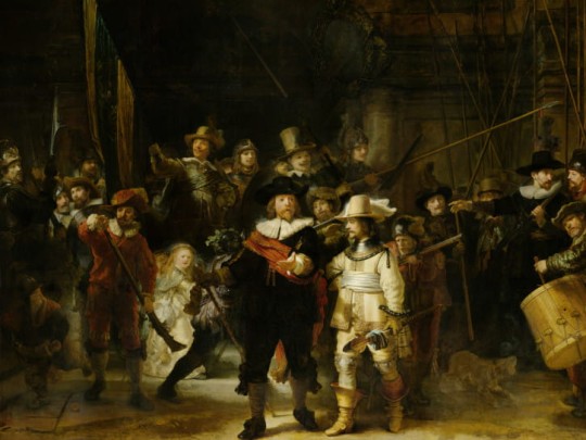 BN 30587 Famous Painters The Night Watch - De nachtwacht by Rembrandt van Rijn - mural z motywem strzelców