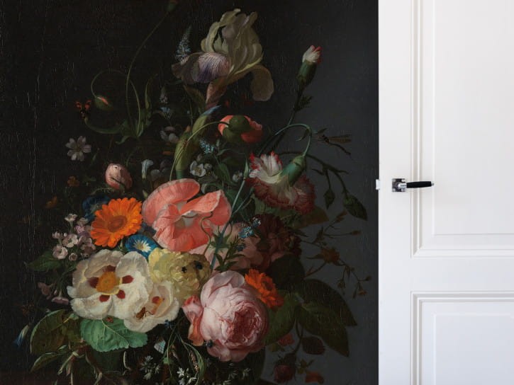 BN 30772 Famous Painters Still Life with Flowers on a Marble Tabletop by Rachel Ruysch - mural z motywem kwiatów