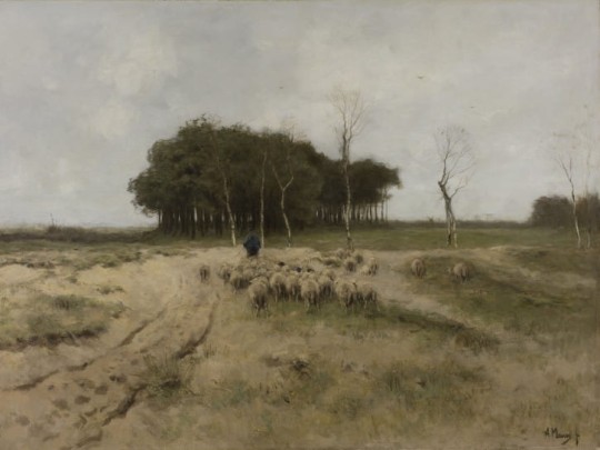 BN 30738 Famous Painters On the Heath near Laren by Anton Mauve - mural z motywem pastwiska