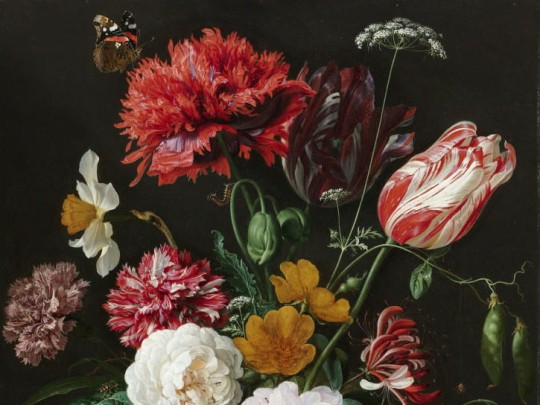 BN 30728 Famous Painters Still Life with Flowers in a Glass Vase by De Heem - mural z motywem kwiatów