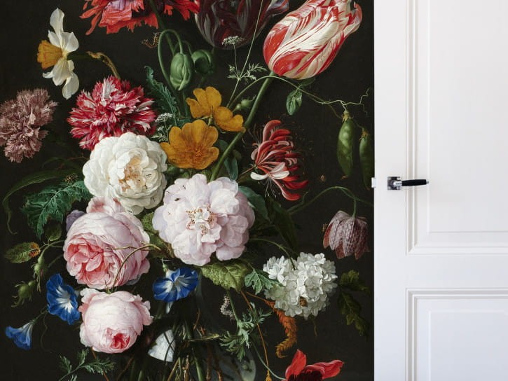 BN 30728 Famous Painters Still Life with Flowers in a Glass Vase by De Heem - mural z motywem kwiatów