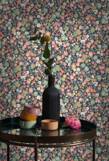 Casadeco 89219509 Flower Market Pansy - tapeta w drobne kwiaty