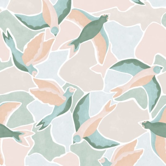 Casadeco 88997505 Wonderwalls Songerie - mural w ptaki