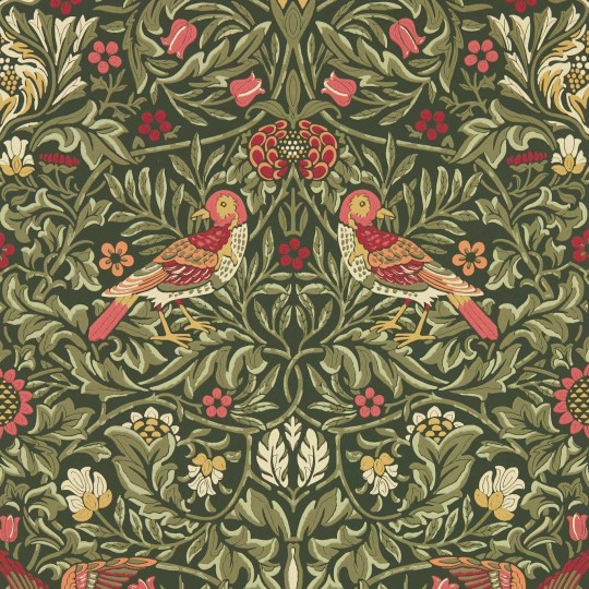Morris & Co 217194 Emery Walker’s House Bird Wooded Dell - tapeta roślinna z ptakami