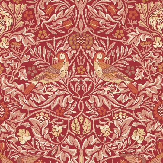 Morris & Co 217195 Emery Walker’s House Bird Madder/Weld - tapeta roślinna z ptakami