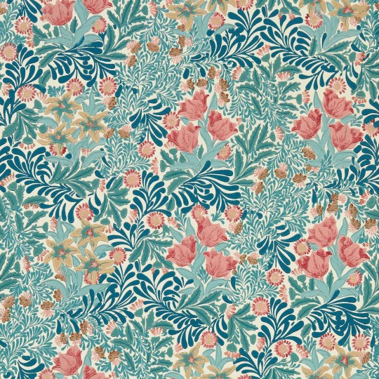 Morris & Co 217203 Emery Walker’s House Altana Indigo/Barbed Berry - tapeta kwiatowa