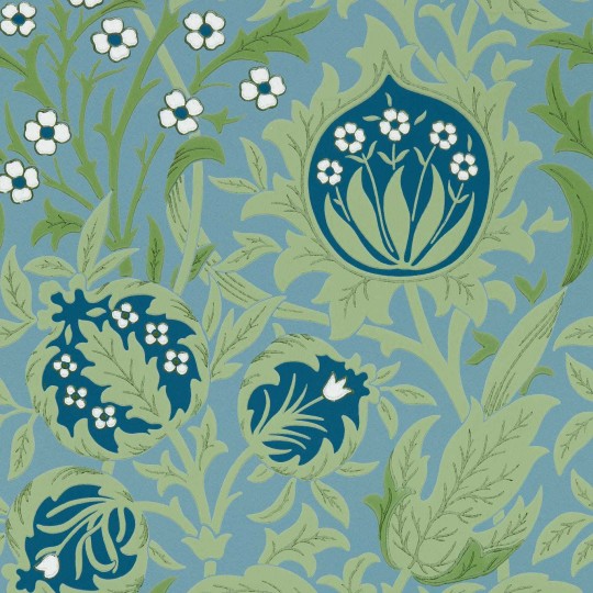 Morris & Co 217200 Emery Walker’s House Elmocote Dearle Blue - tapeta z botanicznym wzorem