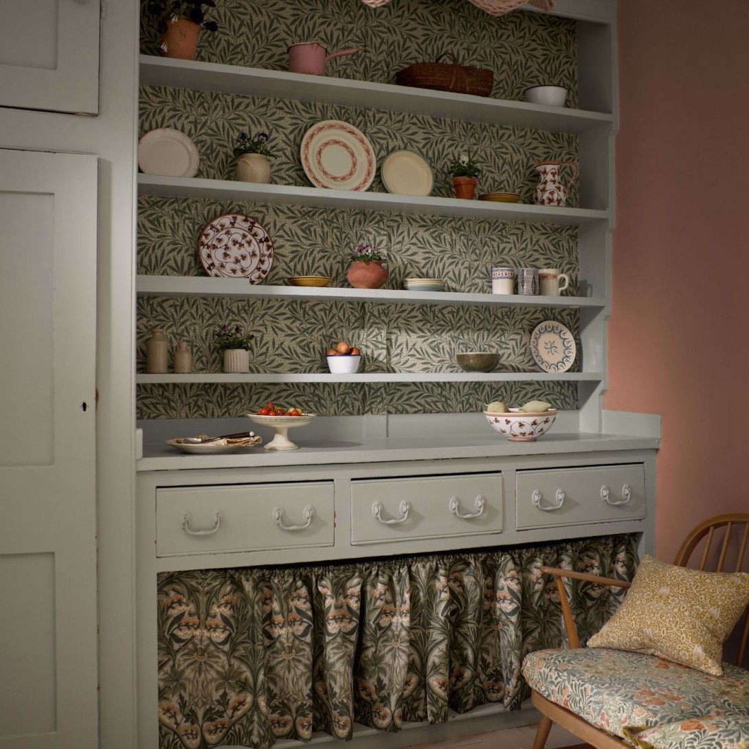 Morris & Co 217185 Emery Walker’s House Emery’s Willow Citrus Stone - tapeta w liście wierzby