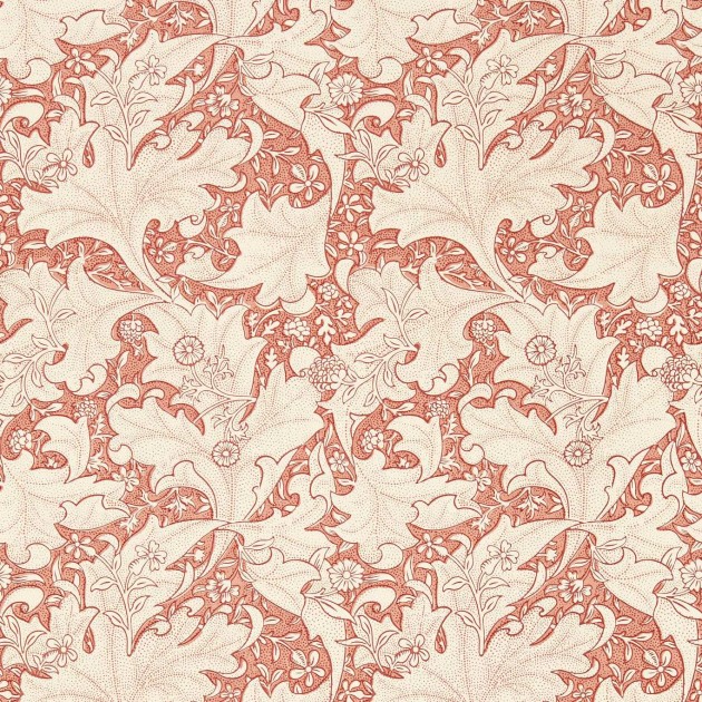 Morris & Co 217188 Emery Walker’s House Wallflower Chrysanthemum Pink - tapeta w liście akantu