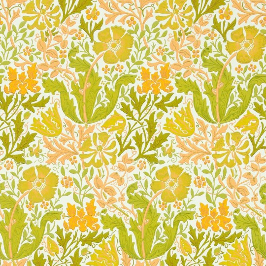 Morris & Co 217099 Cornubia Campton Summer Yellow - tapeta w kwiaty