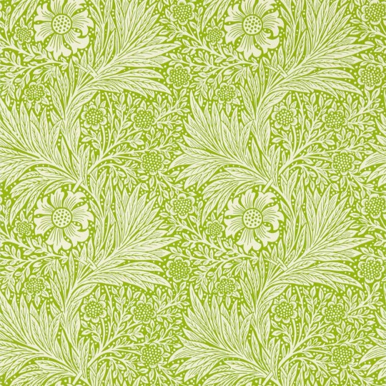 Morris & Co 217090 Cornubia Marigold Sap Green - tapeta w kwiaty