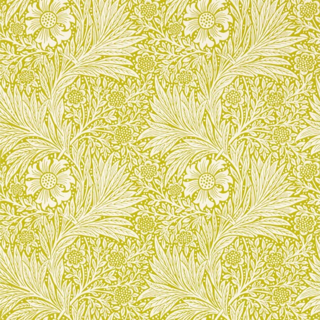 Morris & Co 217092 Cornubia Marigold Chartreuse - tapeta w kwiaty