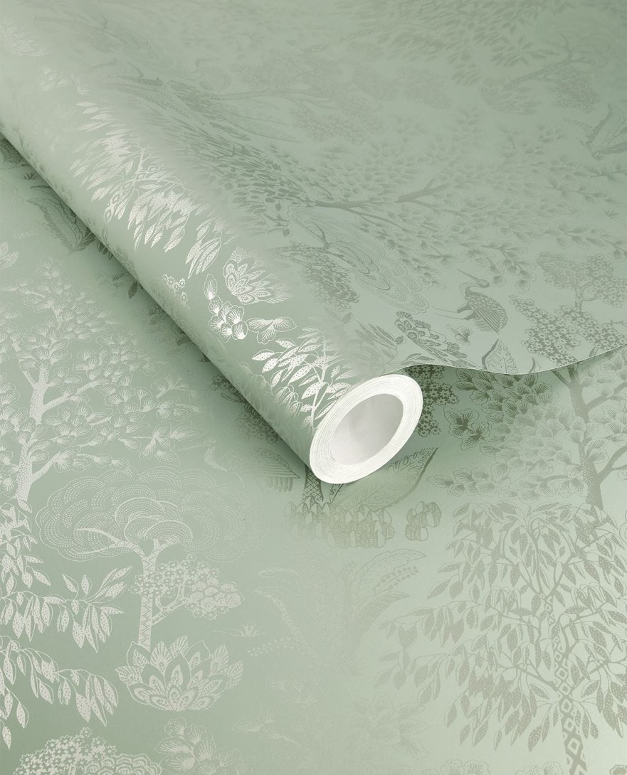 Eijffinger 333111 Pip Studio 6 - tapeta z motywem metalicznych drzew i ptaków