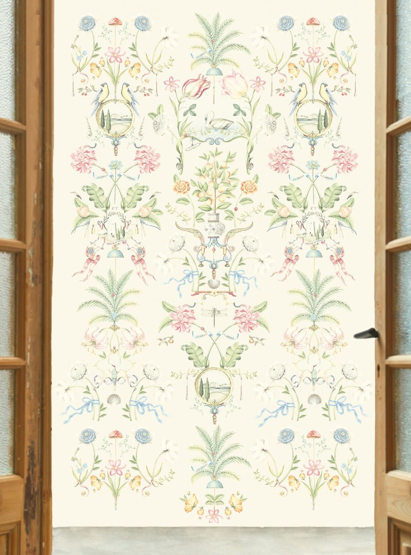 Eijffinger 333162 Pip Studio 6 - tropikalny mural z motywem ptaków liści i kwiatów