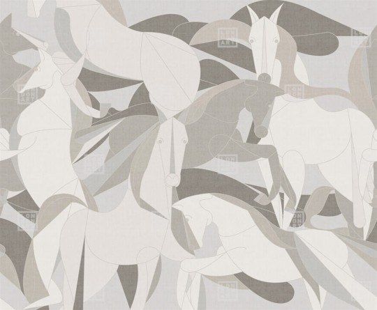London Art 19044-05 Iconic Re-edition Murgese Horses - mural w konie