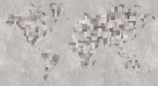 London Art 12IM 04 Iconic Re-edition L'image du Monde - mural z mapą świata