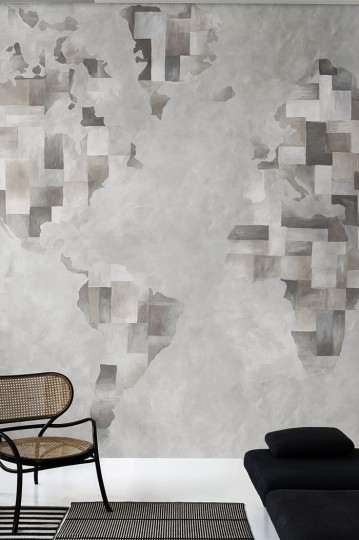 London Art 12IM 04 Iconic Re-edition L'image du Monde - mural z mapą świata